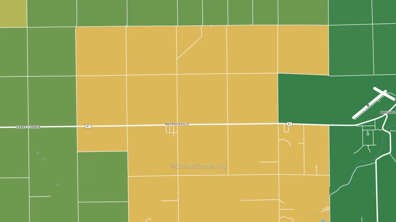 Watrousville, MI Map of Murder Rates