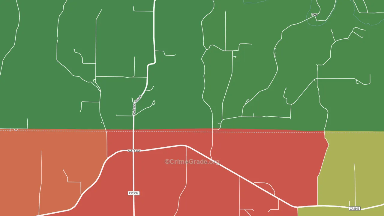 Watson, IA Map of Murder Rates