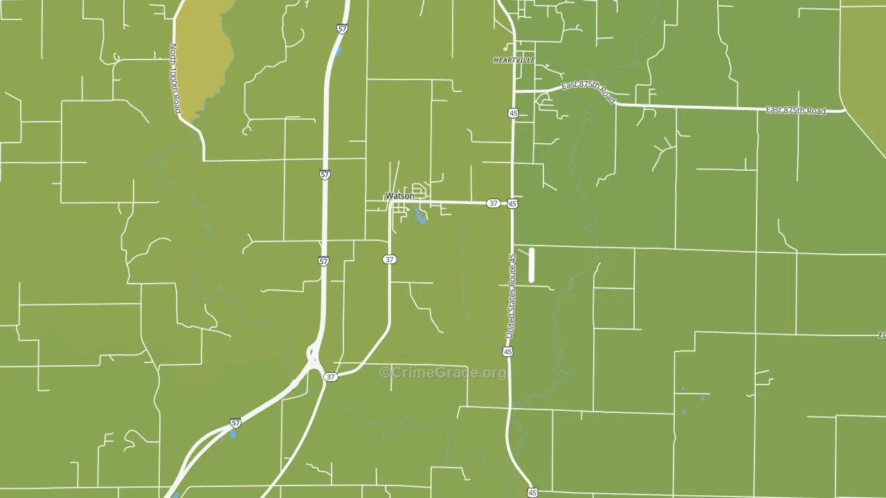Watson, IL Map of Murder Rates