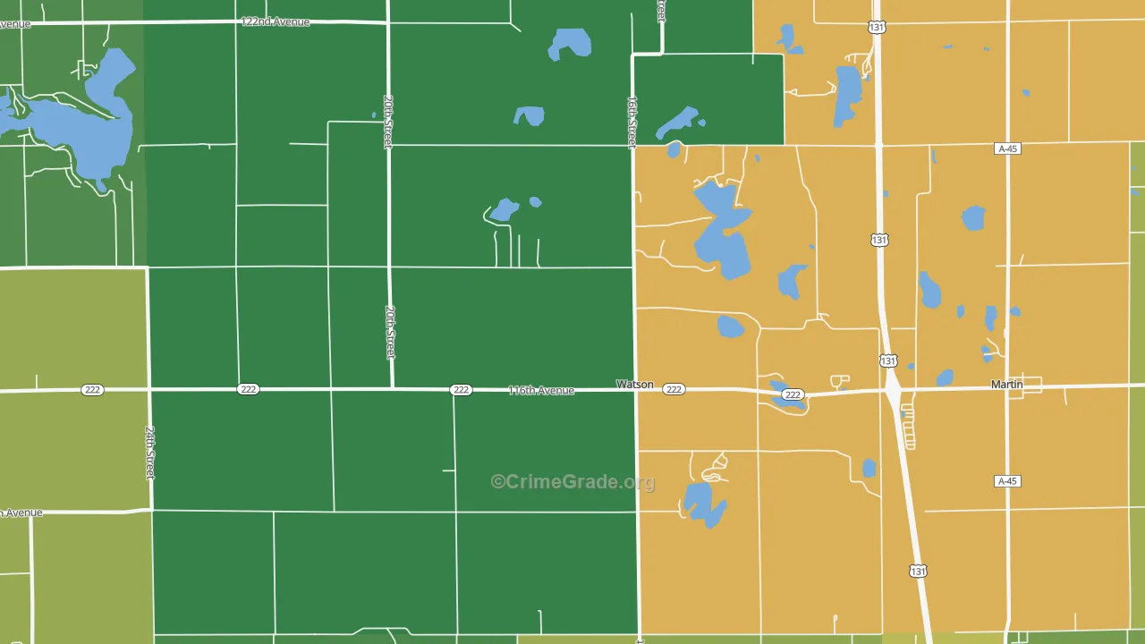 Watson, MI Map of Murder Rates