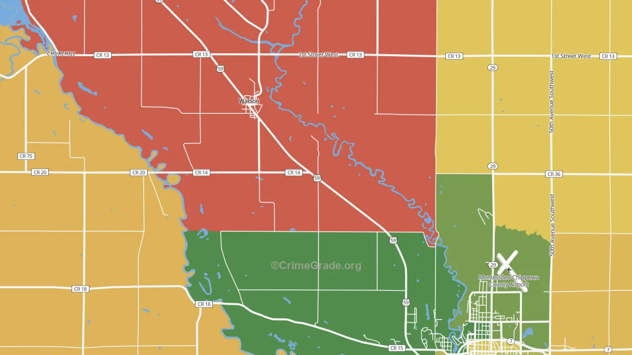 Watson, MN Map of Murder Rates