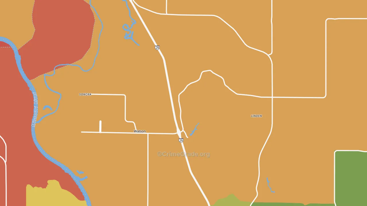 Watson, MO Map of Murder Rates