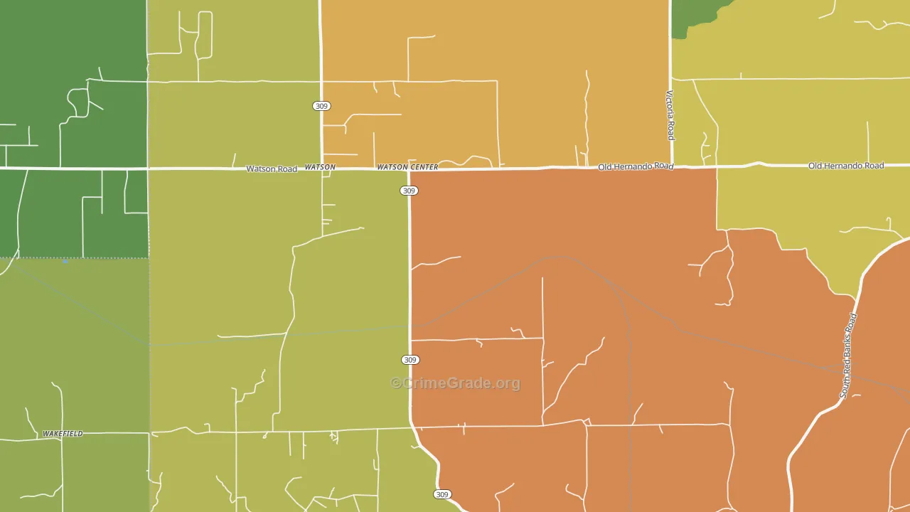 Watson, MS Map of Murder Rates