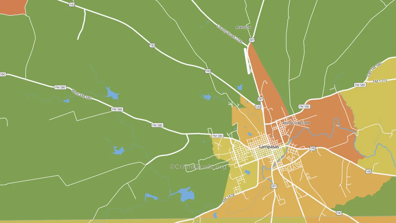 Watson, TX Map of Murder Rates