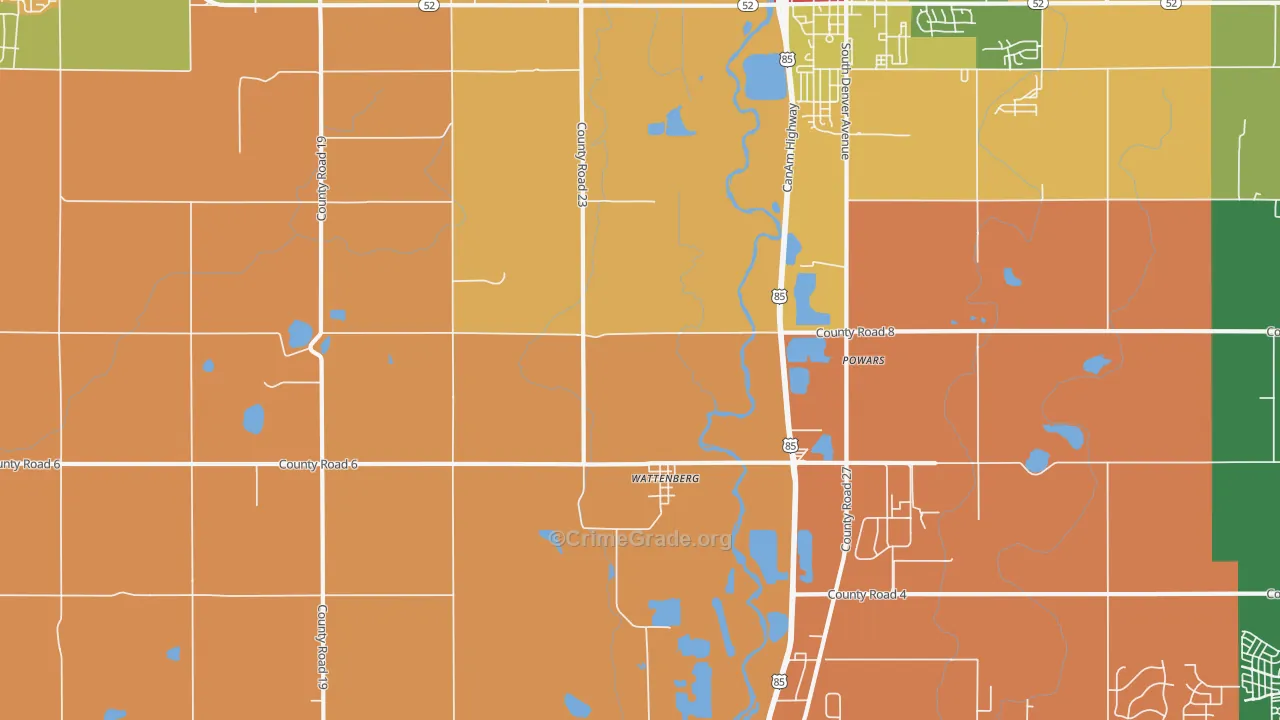 Wattenberg, CO Map of Murder Rates