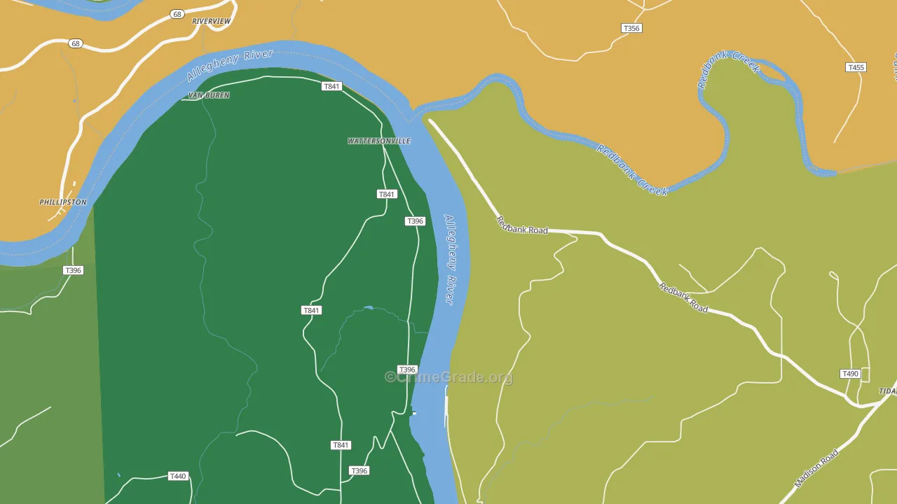 Wattersonville, PA Map of Murder Rates