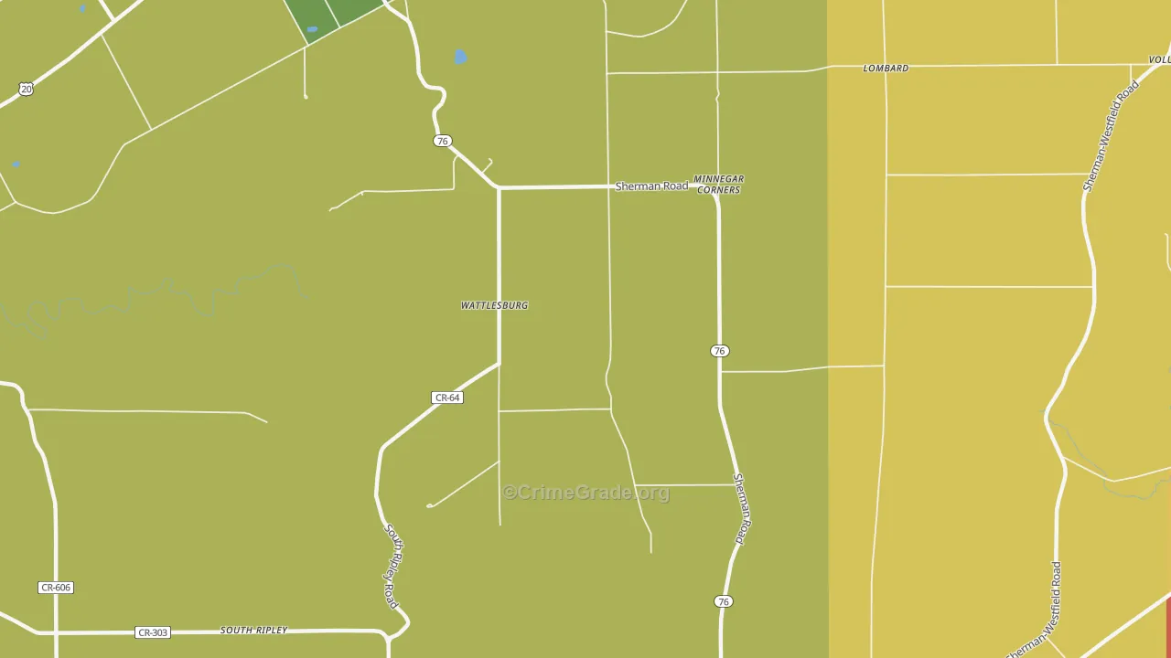 Wattlesburg, NY Map of Murder Rates