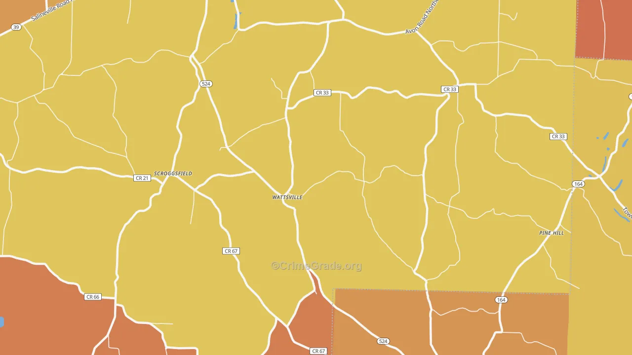 Wattsville, OH Map of Murder Rates