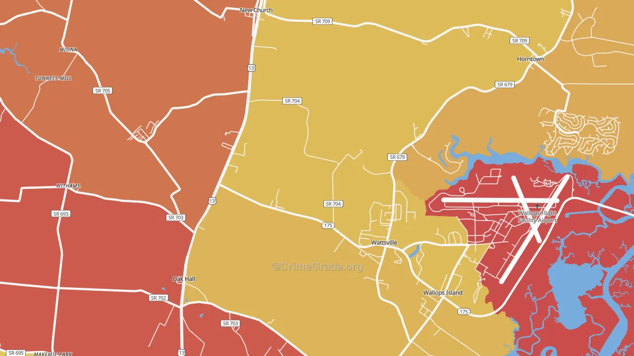 Wattsville, VA Map of Murder Rates