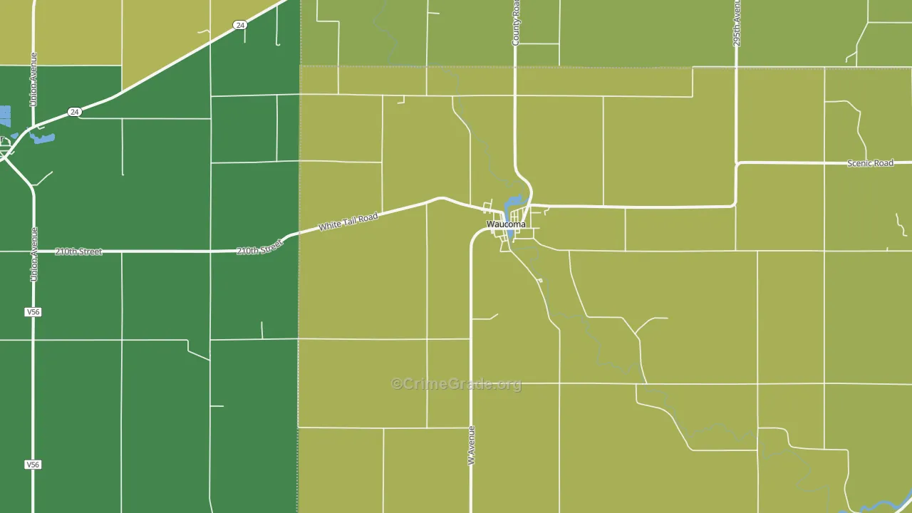 Waucoma, IA Map of Murder Rates