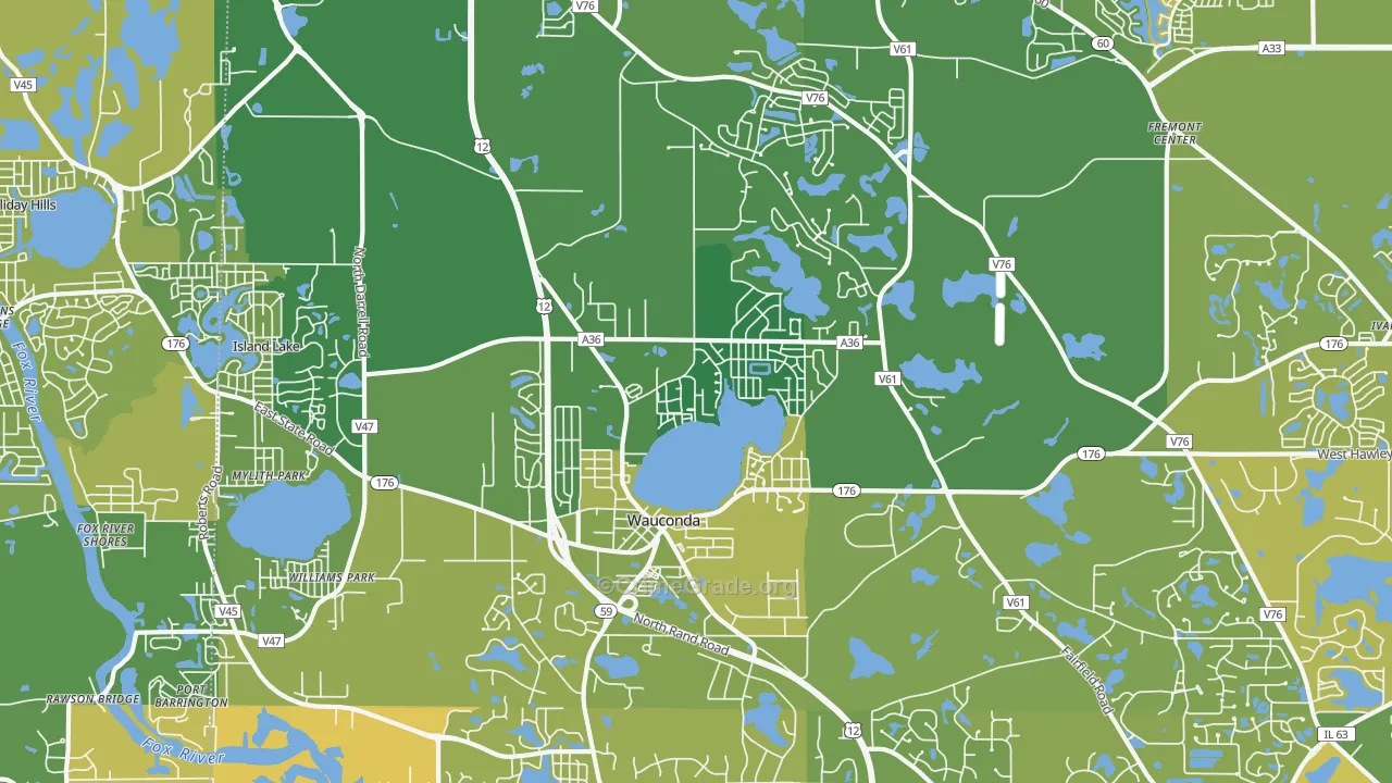 Wauconda, IL Map of Murder Rates