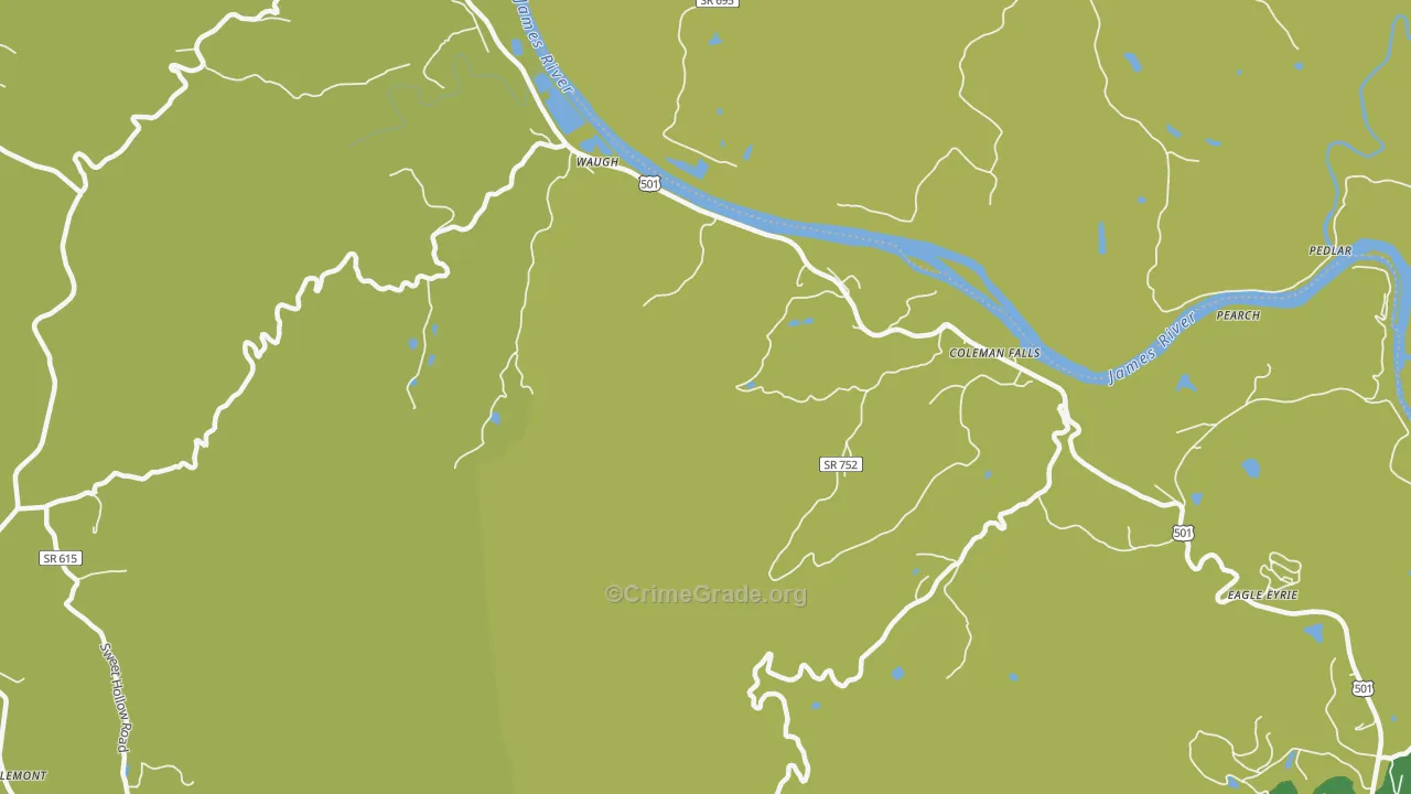 Waugh, VA Map of Murder Rates
