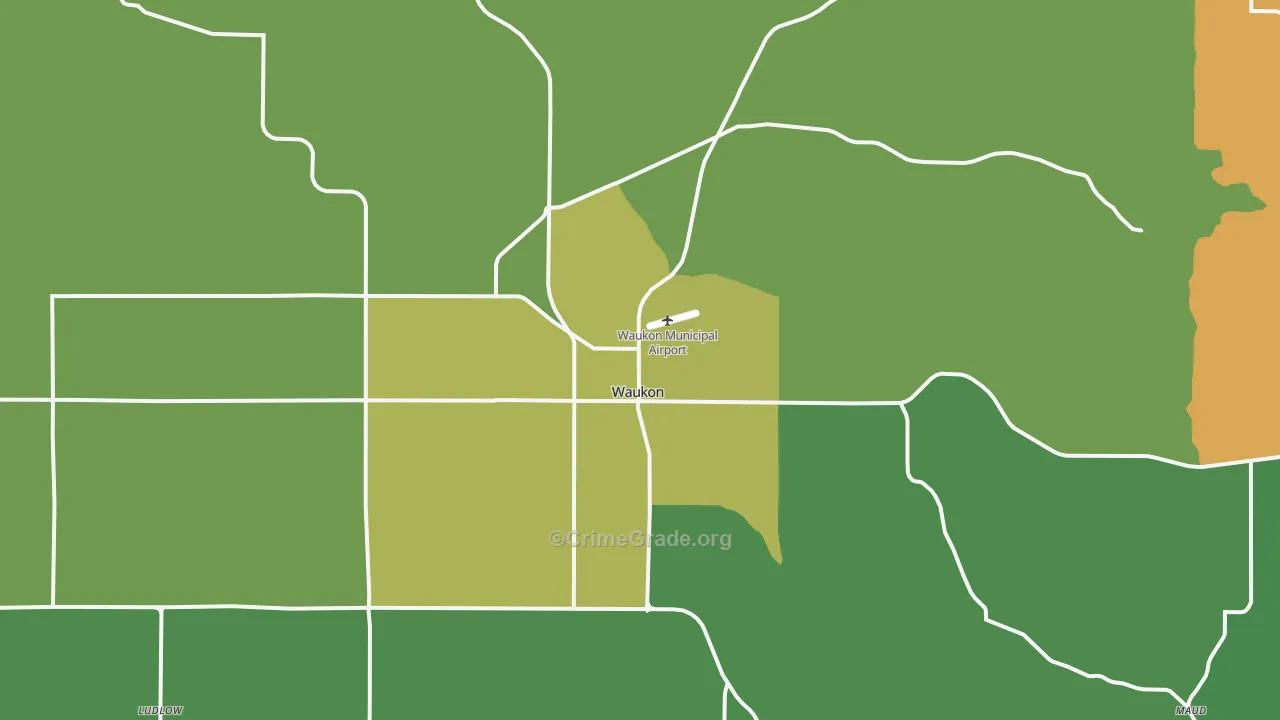 Waukon, IA Map of Murder Rates