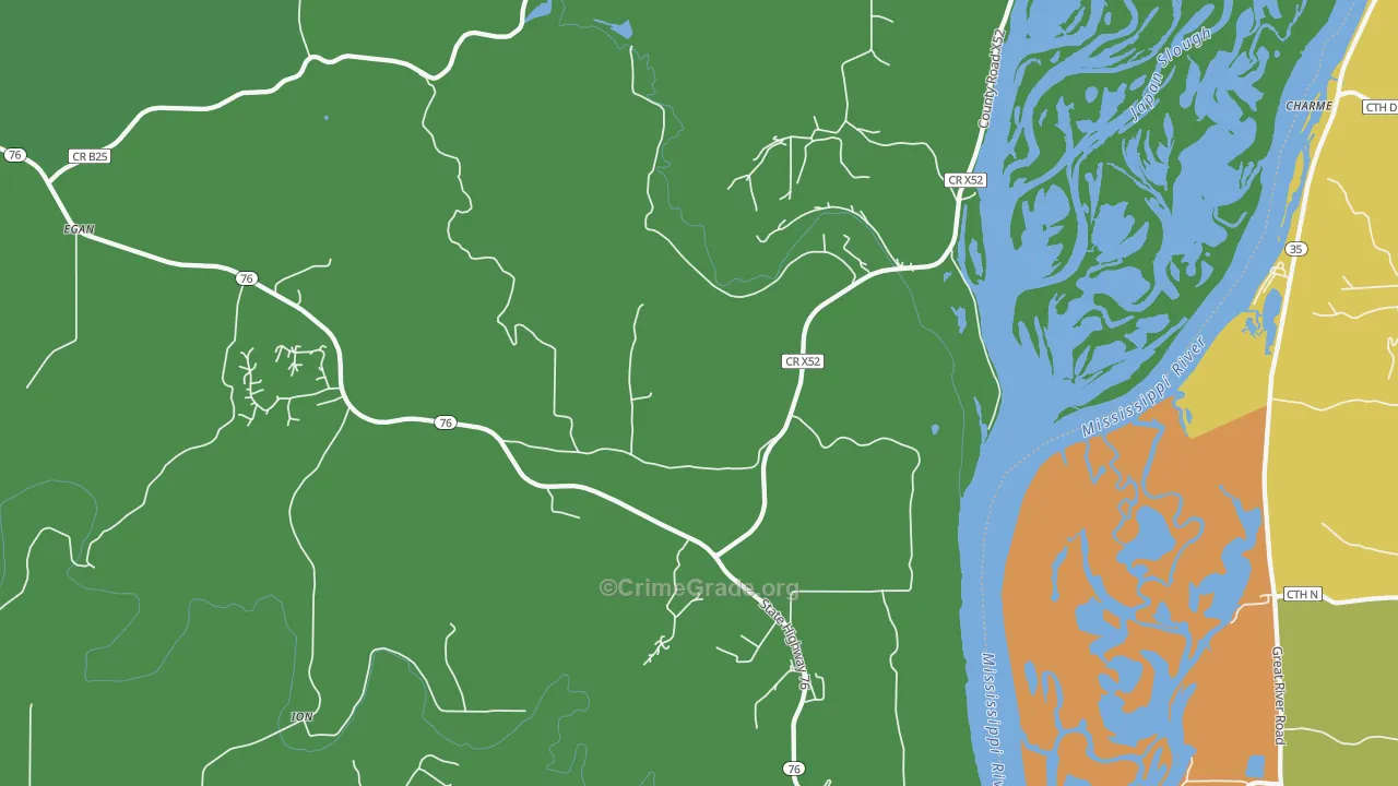 Waukon Junction, IA Map of Murder Rates