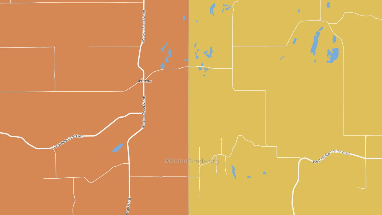 Waukon, WA Map of Murder Rates
