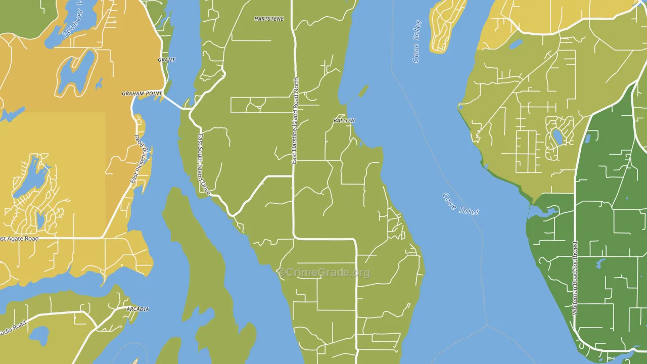 Wauna, WA Map of Murder Rates