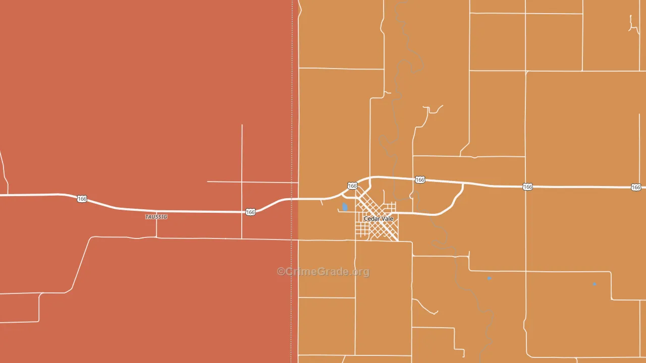 Wauneta, KS Map of Murder Rates
