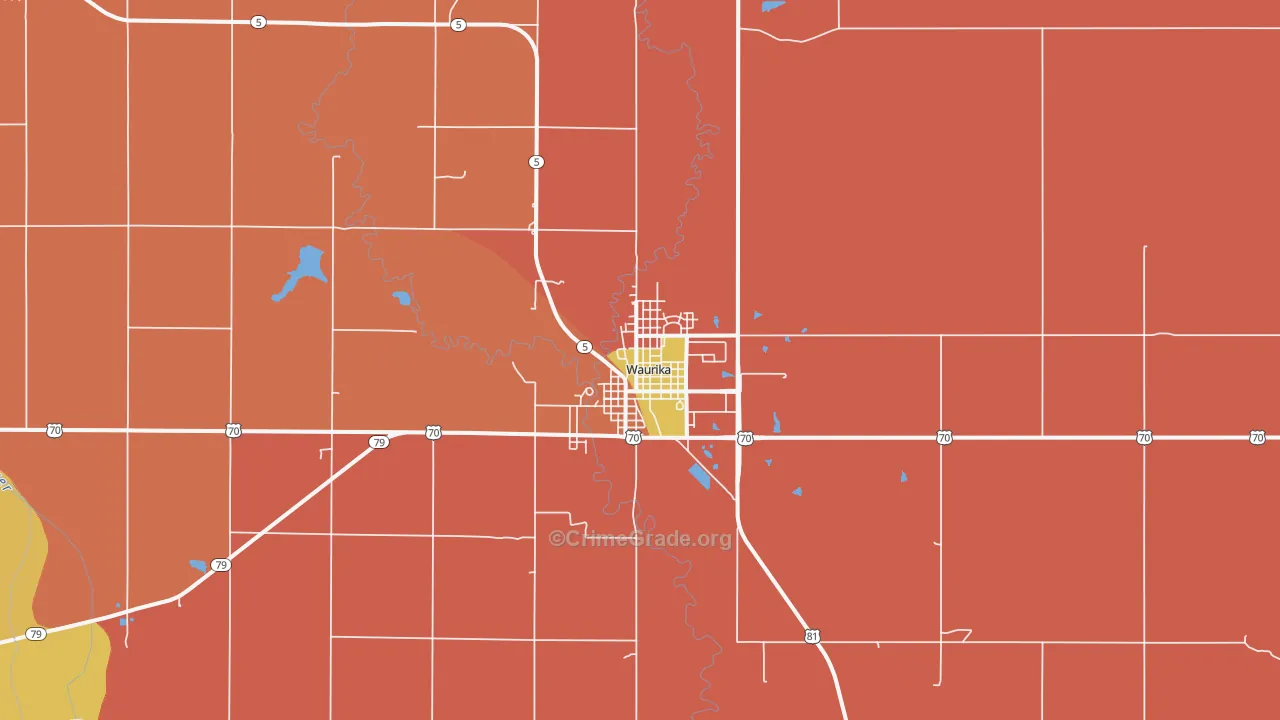 Waurika, OK Map of Murder Rates