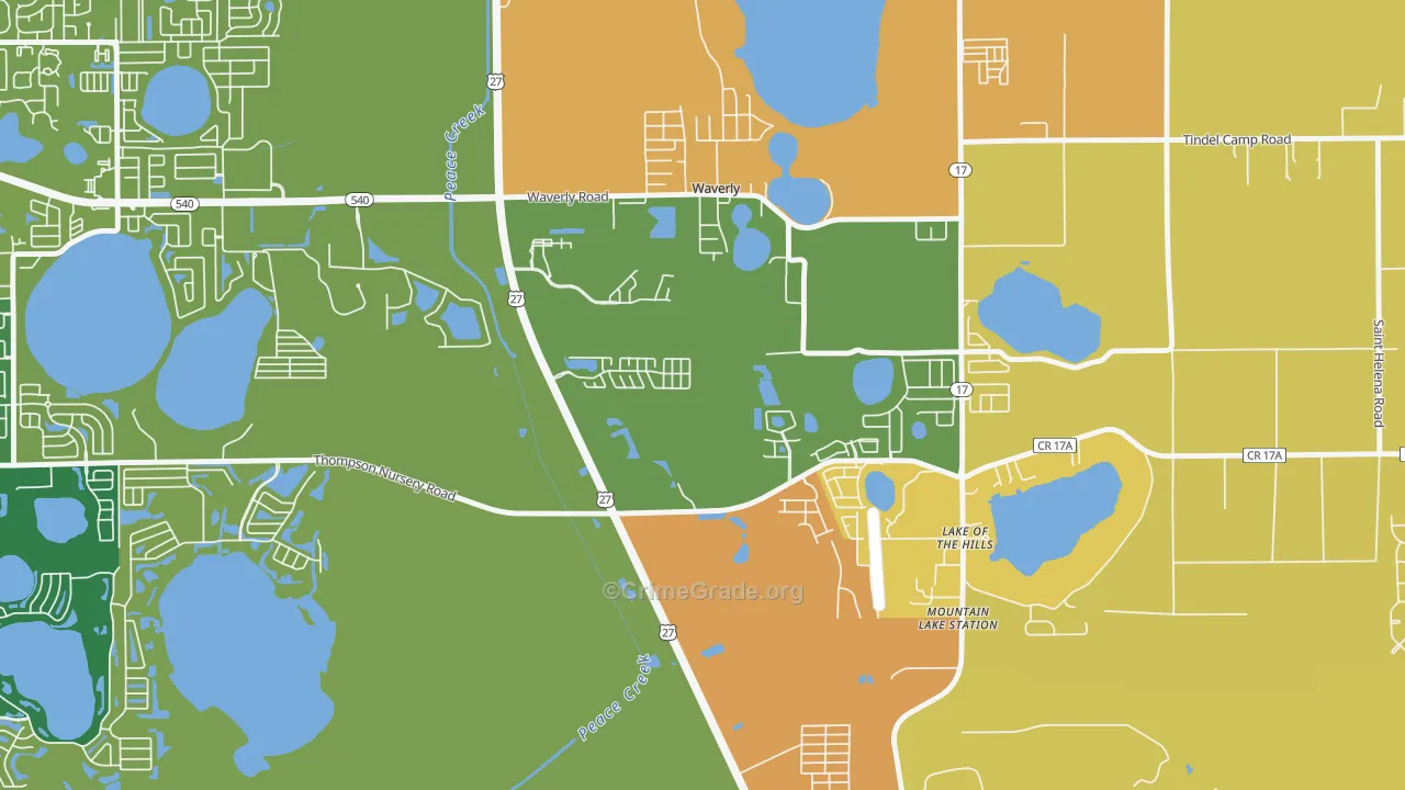 Waverly, FL Map of Murder Rates