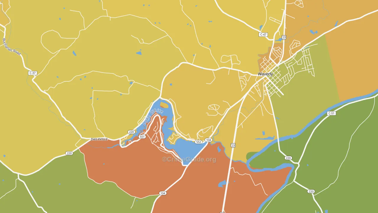 Waverly Gables, OH Map of Murder Rates