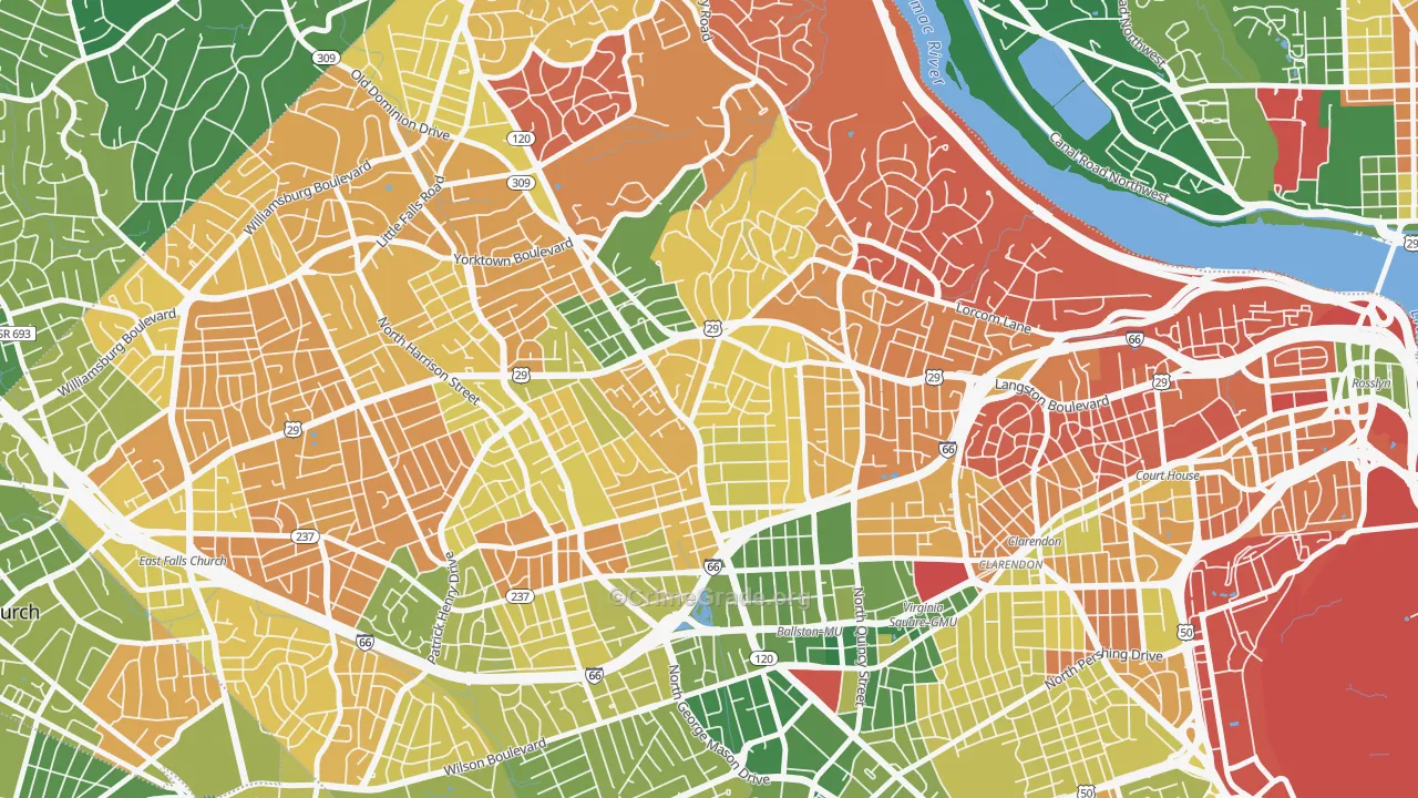 Waverly Hills, Arlington, VA Map of Murder Rates