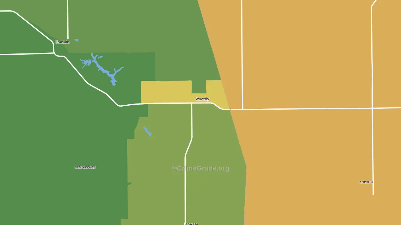 Waverly, IL Map of Murder Rates