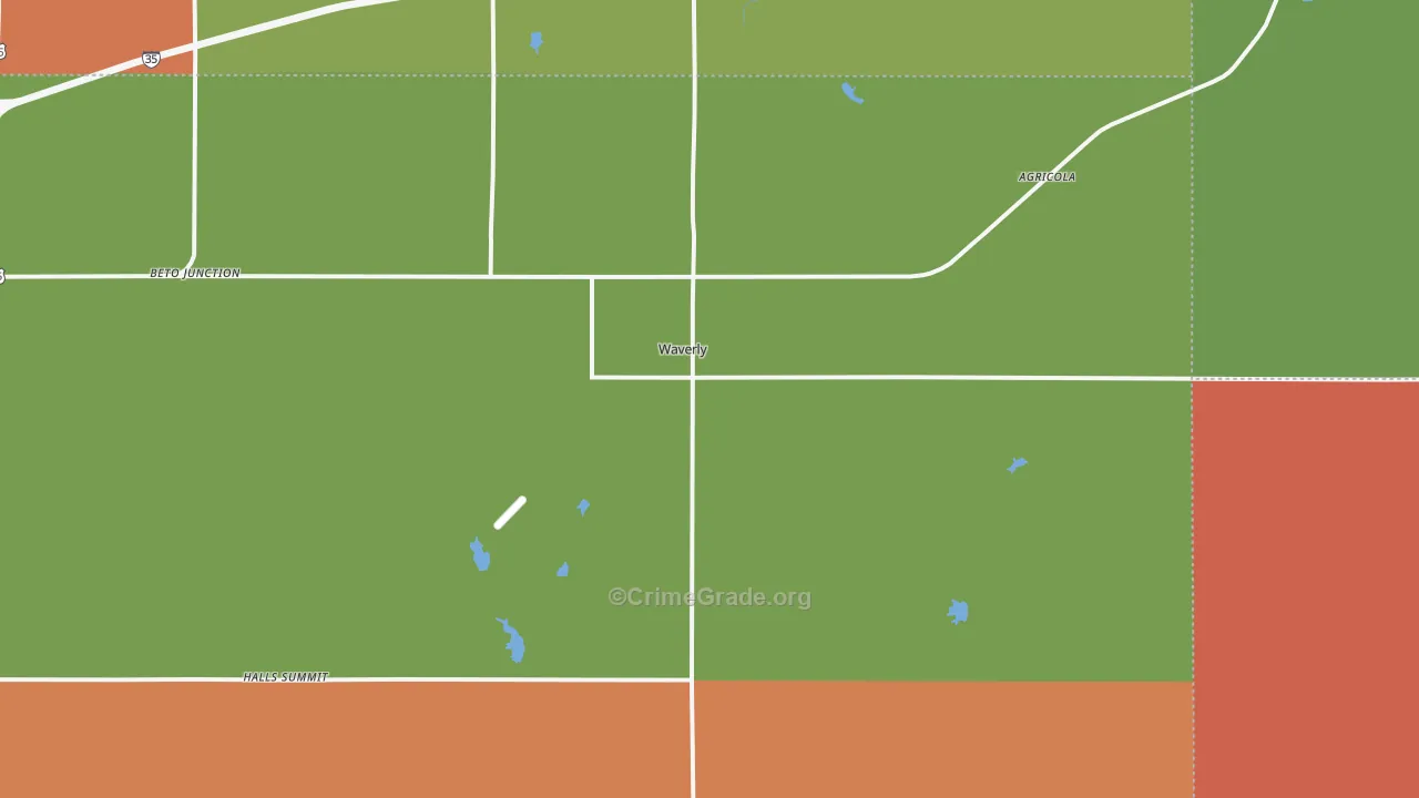 Waverly, KS Map of Murder Rates
