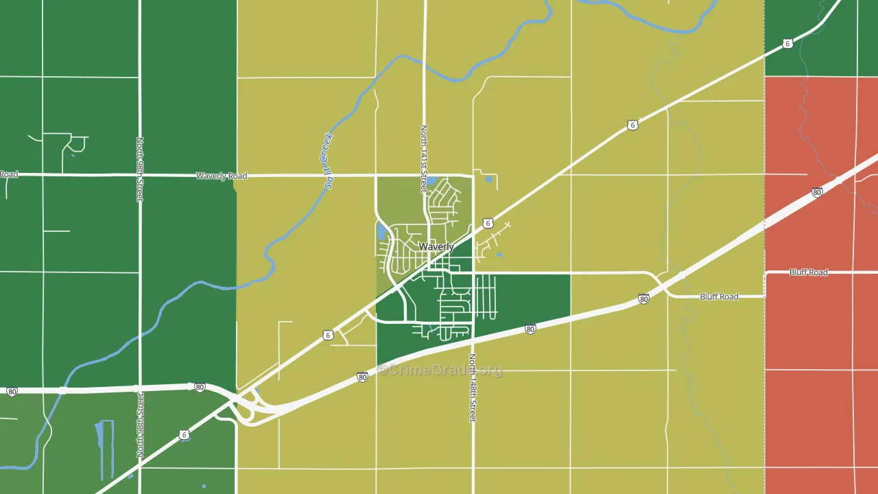 Waverly, NE Map of Murder Rates