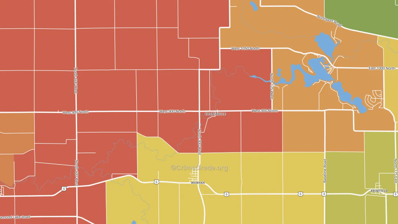 Wawaka, IN Map of Murder Rates