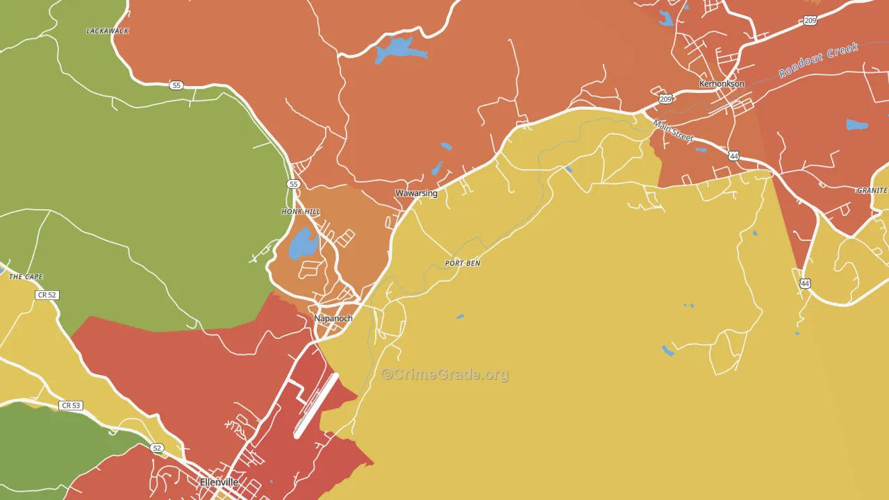 Wawarsing, NY Map of Murder Rates