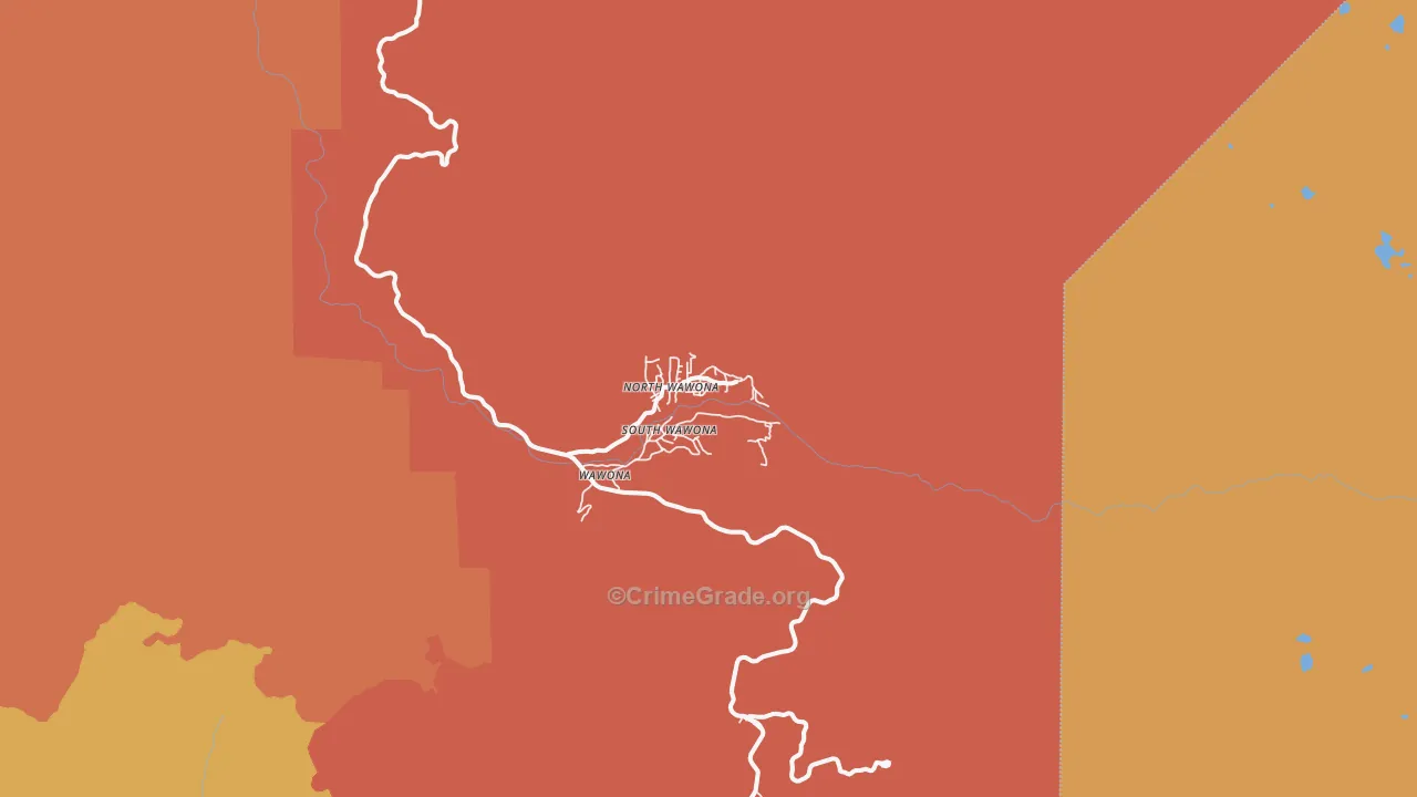 Wawona, CA Map of Murder Rates