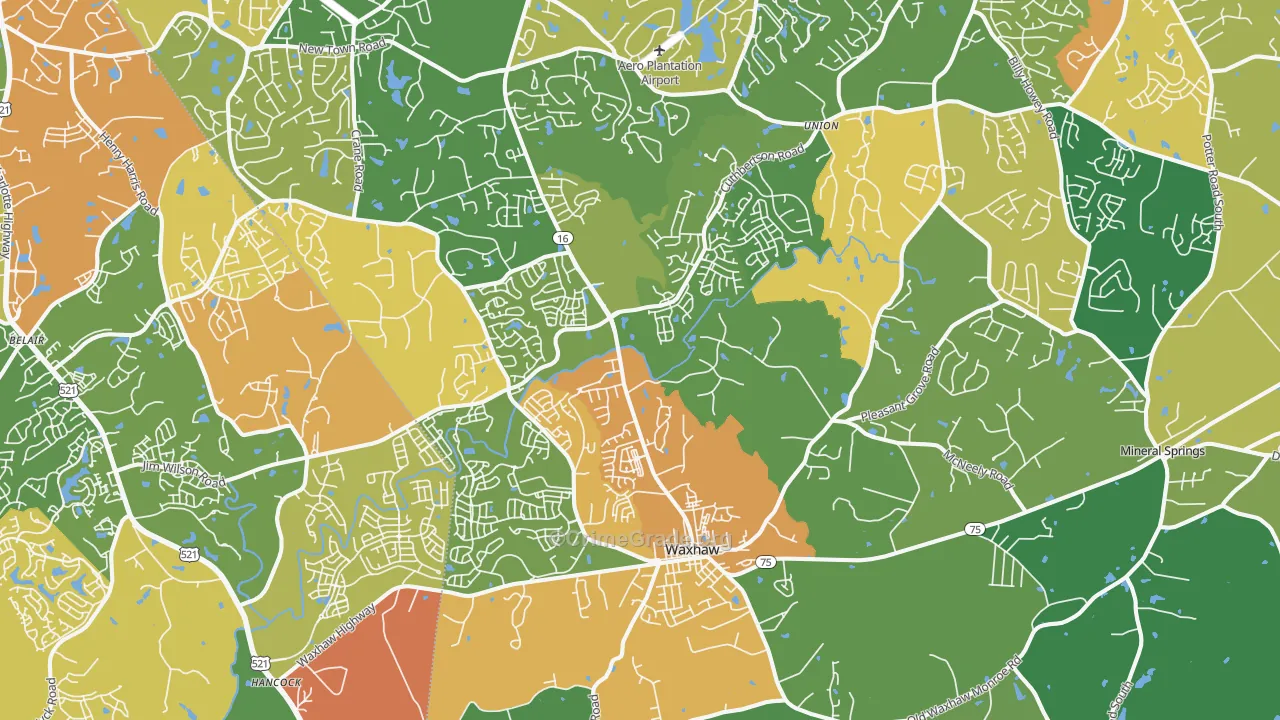 Waxhaw, NC Map of Murder Rates