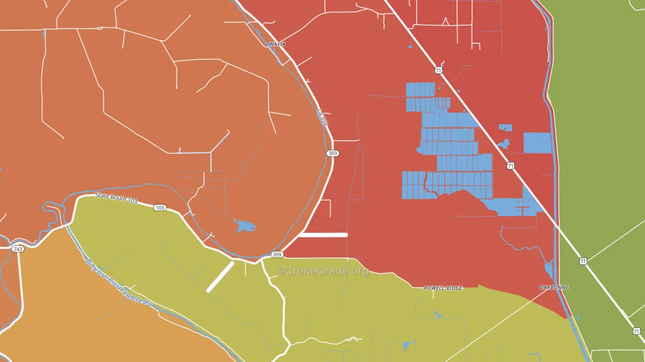 Waxia, LA Map of Murder Rates