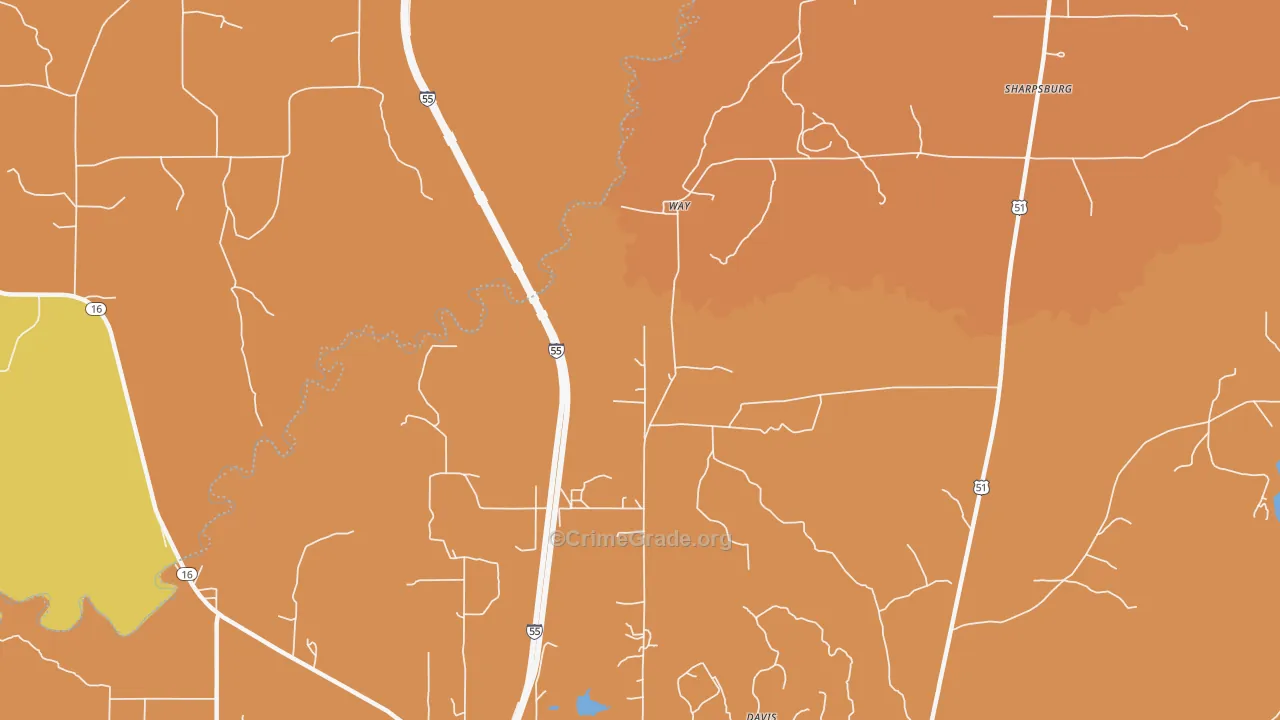 Way, MS Map of Murder Rates