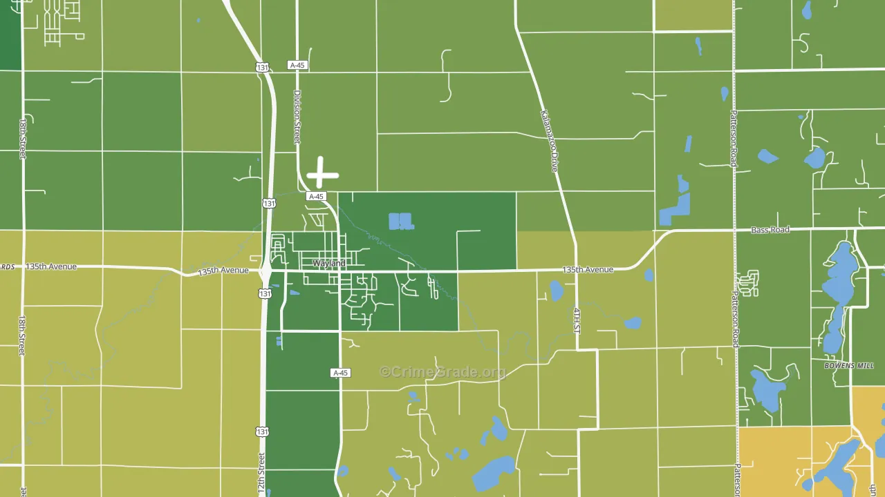 Wayland, MI Map of Murder Rates