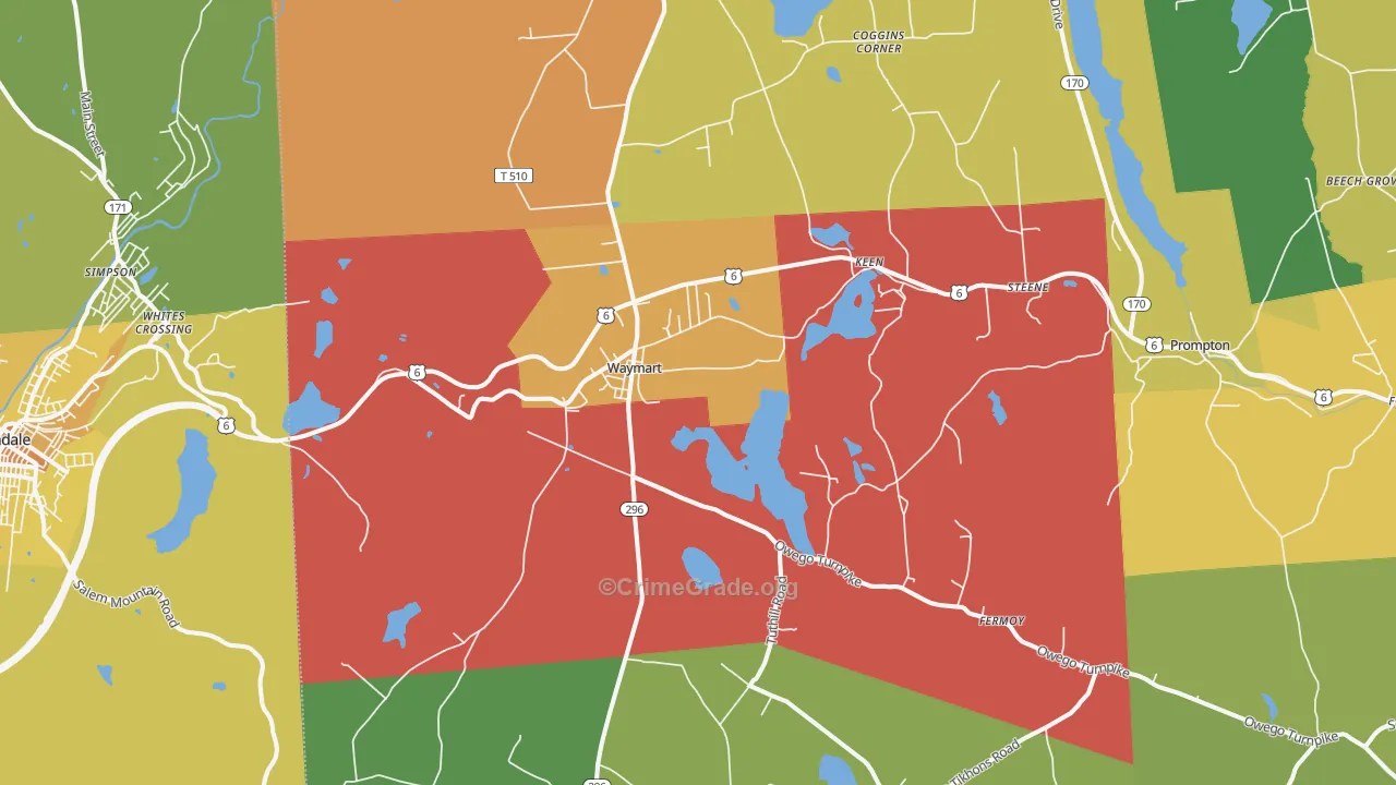 Waymart, PA Map of Murder Rates