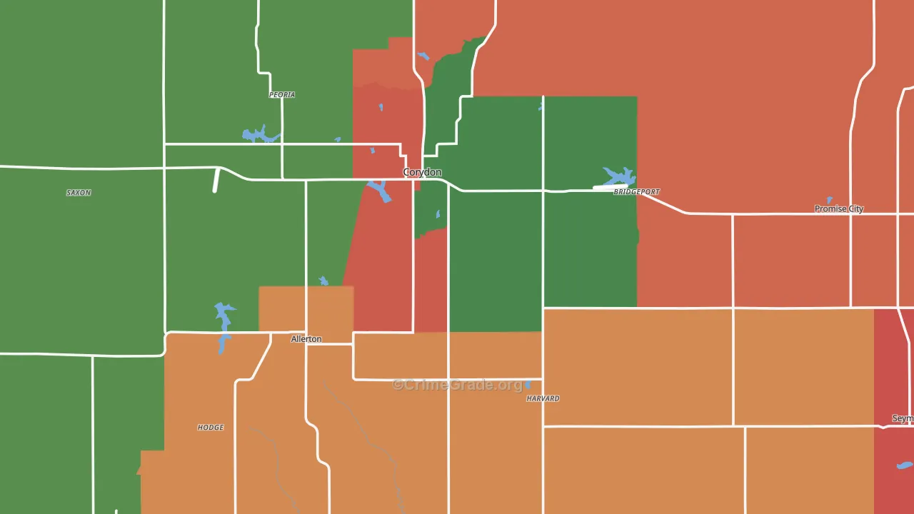 Wayne County, IA Map of Murder Rates