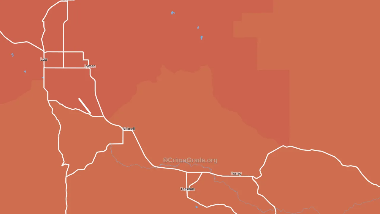 Wayne County, UT Map of Murder Rates