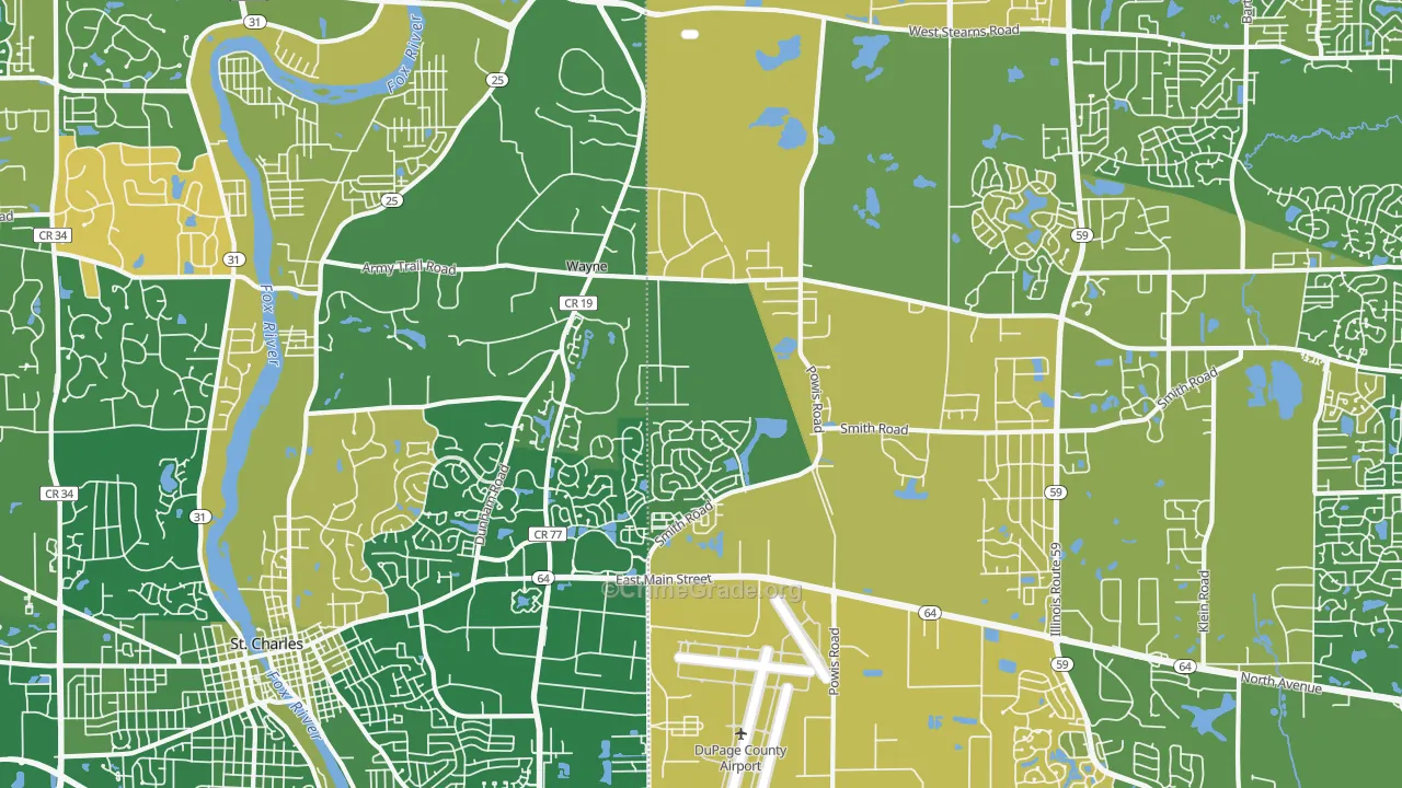 Wayne, IL Map of Murder Rates