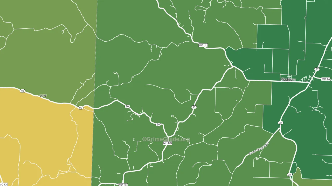 Wayne, MO Map of Murder Rates