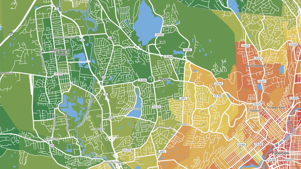 Wayne, NJ Map of Murder Rates