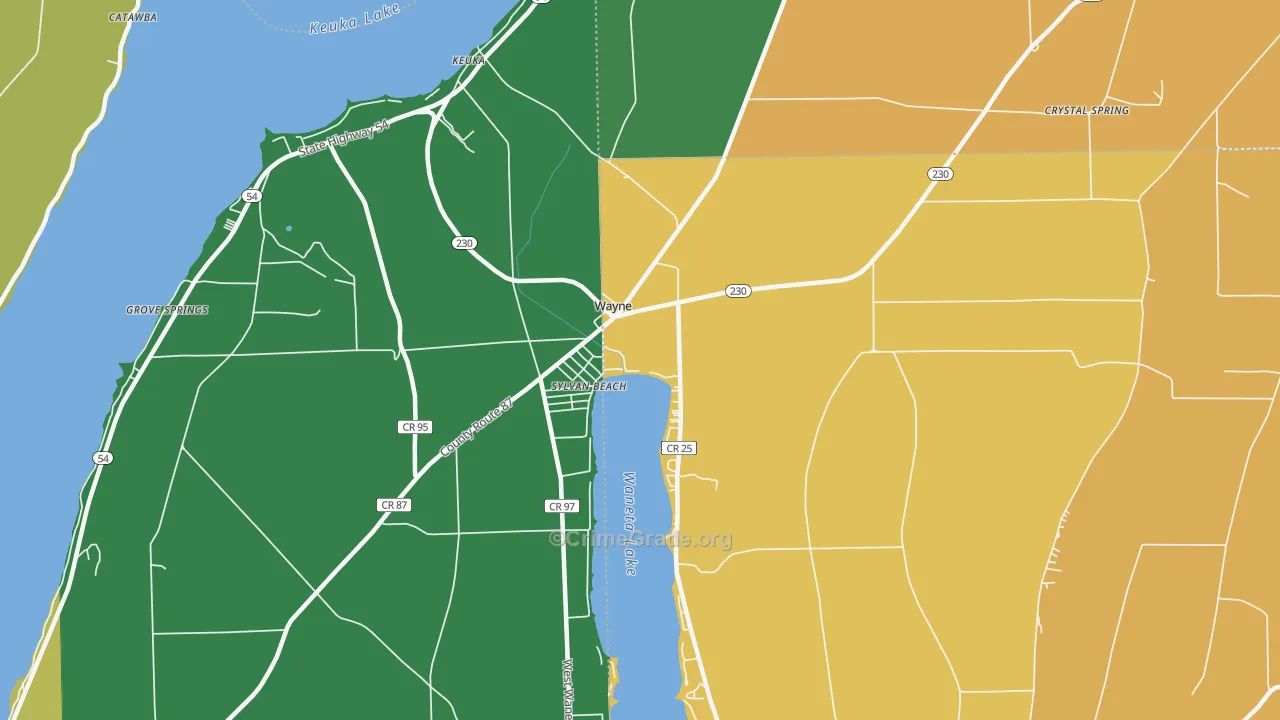 Wayne, NY Map of Murder Rates