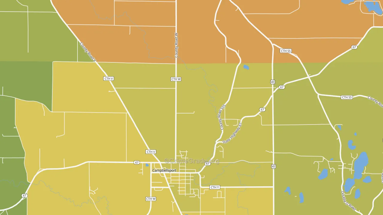 Wayne, WI Map of Murder Rates