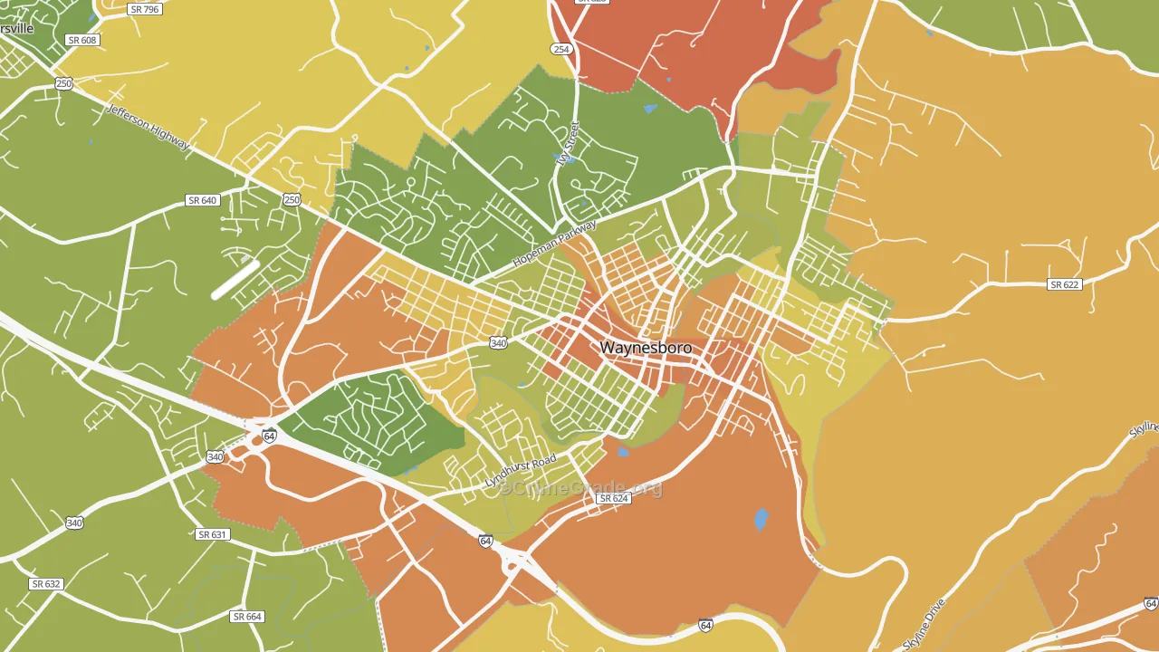 Waynesboro City, VA Map of Murder Rates