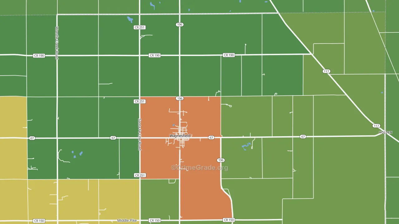 Waynesfield, OH Map of Murder Rates