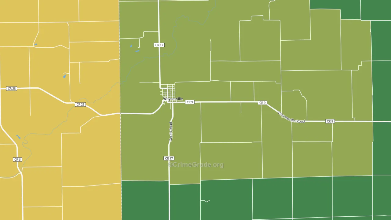 Waynesville, IL Map of Murder Rates