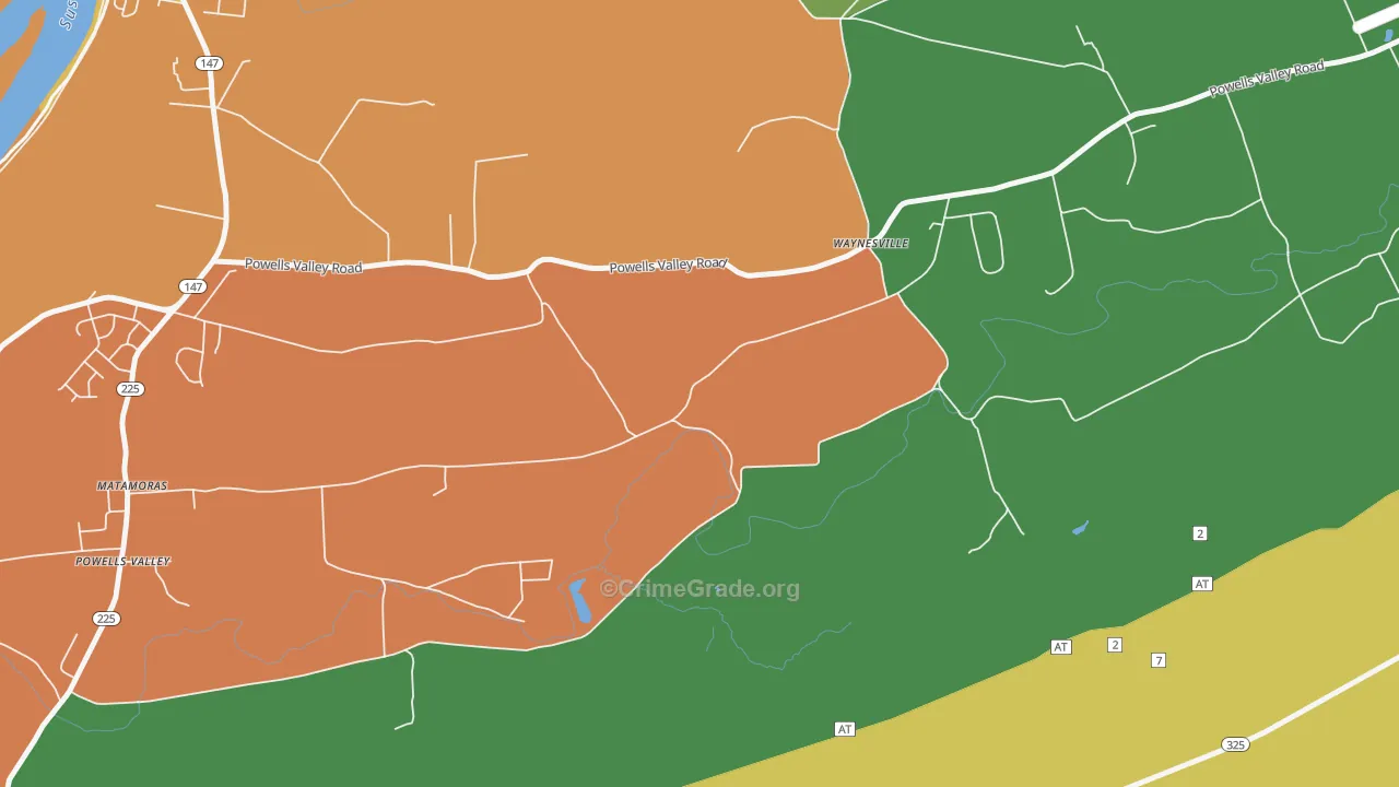 Waynesville, PA Map of Murder Rates