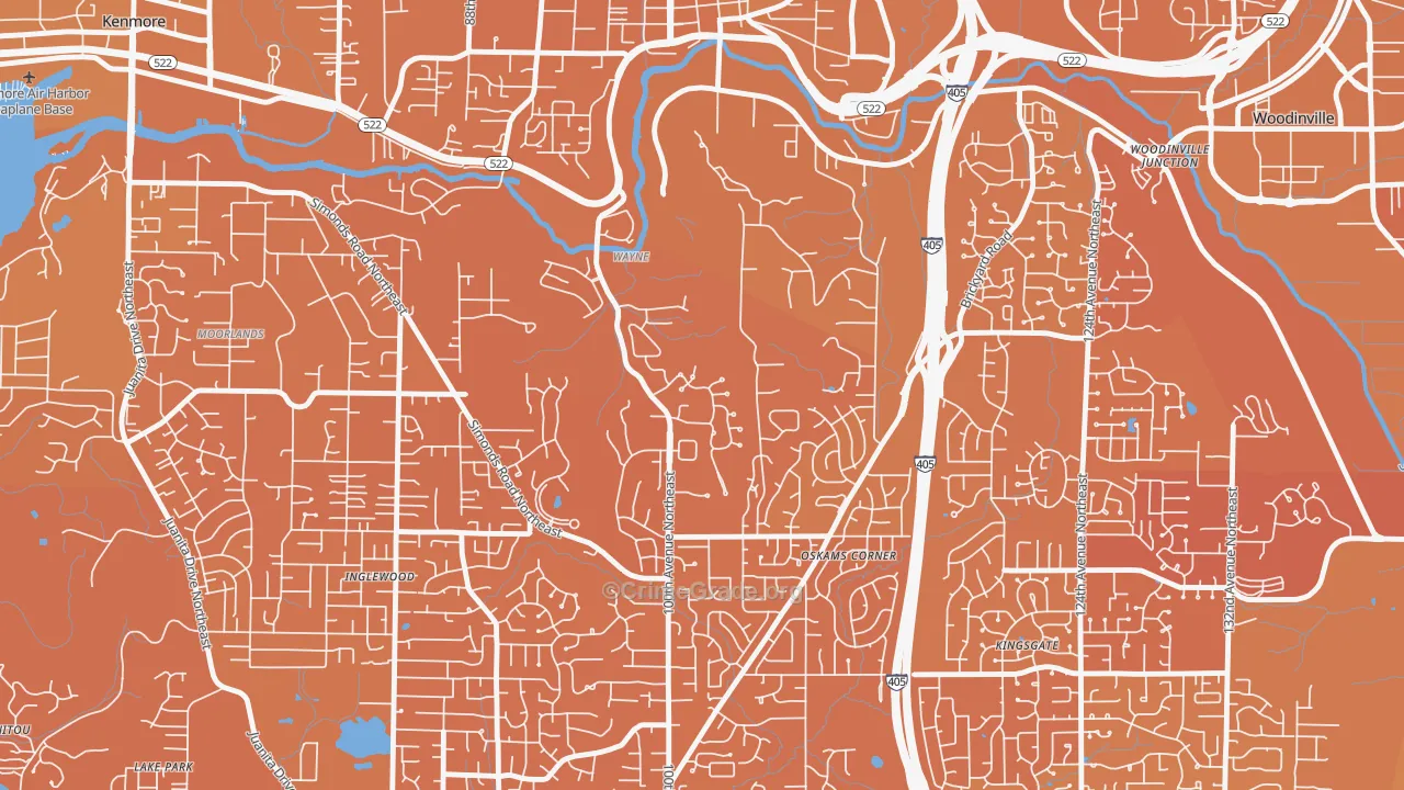 Waynita-Simonds-Norway Hill, Bothell, WA Map of Murder Rates