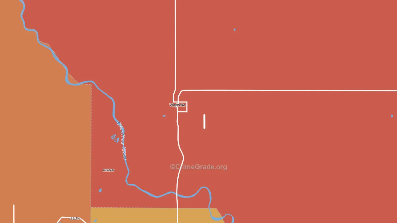 Waynoka, OK Map of Murder Rates