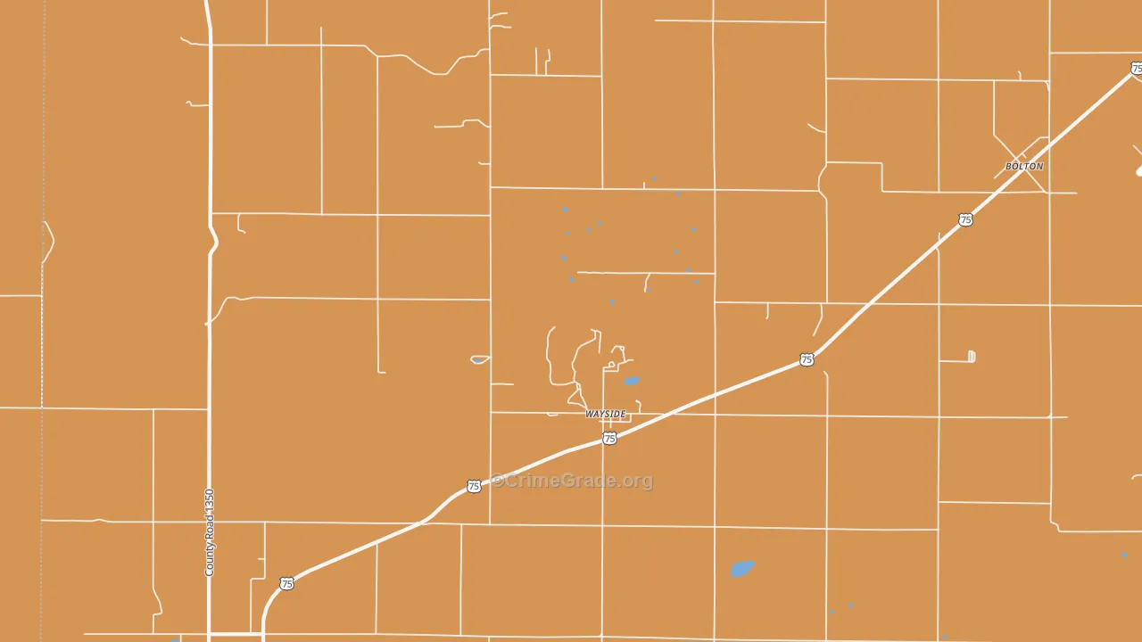 Wayside, KS Map of Murder Rates